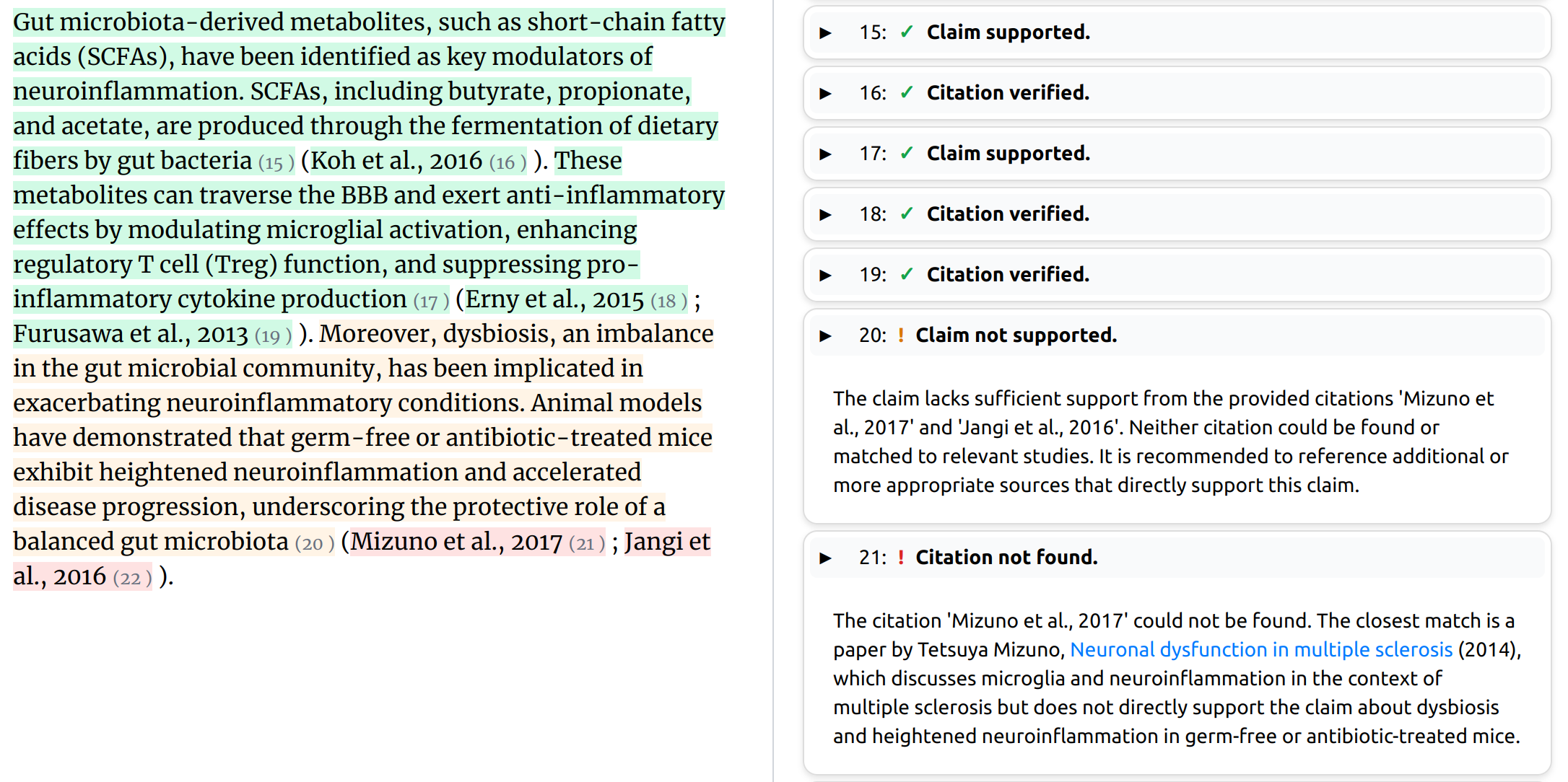 Veracity Content Checks Example